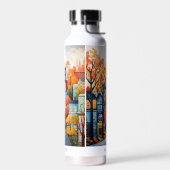 kleurrijke stad waterfles (Links)