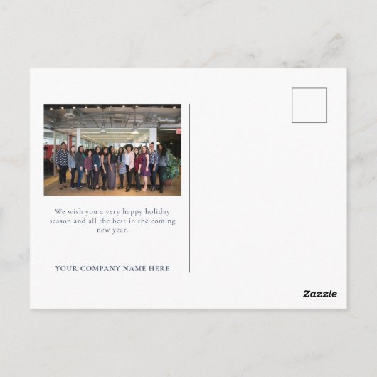 Kleurrijke Stad Winter Zakelijke Kerstkaart Briefkaart (Achterkant)