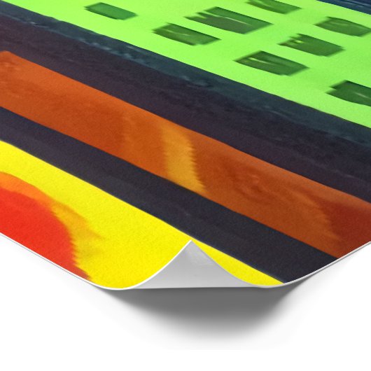 Kleurrijke stadkunst | AI Art Poster (Hoek)