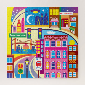 Kleurrijke Stadsgezichten Legpuzzel