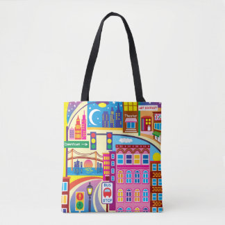 Kleurrijke Stadsgezichten Tote Bag
