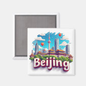 Kleurrijke stadshemel van Peking Magneet (Voorkant / Achterkant)
