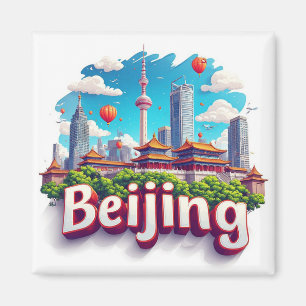 Kleurrijke stadshemel van Peking Magneet