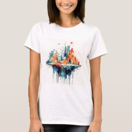 Kleurrijke stadsschaal t-shirt