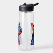 Kleurrijke Staffordshire Bull Terrier Pop Art, Waterfles (Links)