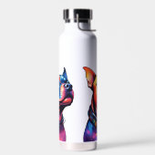 Kleurrijke Staffordshire Bull Terrier Pop Art, Waterfles (Links)