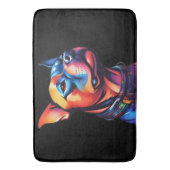 Kleurrijke Staffy Bull Terrier Cyberpunk Design, Badmat (Voorkant Verticaal)