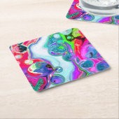 Kleurrijke stalen Abstracte bubbels in vochtige ku Kartonnen Onderzetters (Schuin)
