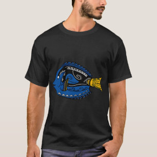 Kleurrijke Stam Blauwe Tang Vis T-shirt
