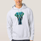 Kleurrijke Stam Olifant - Artistieke Wilde Dieren Hoodie (Voorkant)