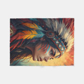 Kleurrijke stamgeest-kunstprint fleece deken (Voorkant (Horizontaal))