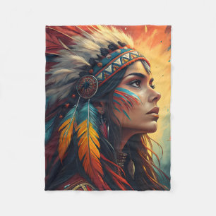Kleurrijke stamgeest-kunstprint fleece deken