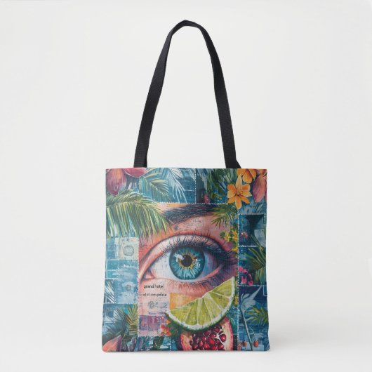 Kleurrijke Stamps collage canvas tas (Voorkant)