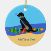 Kleurrijke Stand Up Paddle Board Preppy Black Lab Keramisch Ornament (Voorkant)