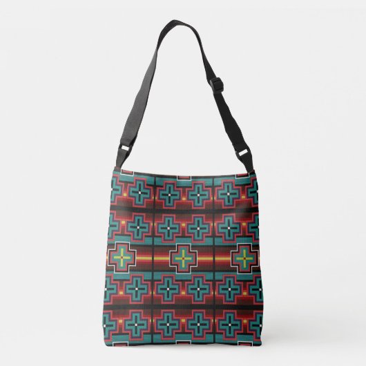 kleurrijke standaard geïnspireerde design canvas t crossbody tas (Achterkant)