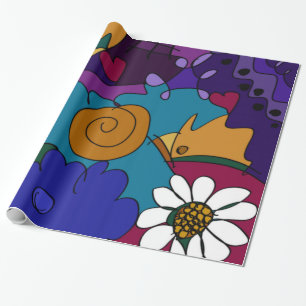 Kleurrijke standaardketels voor helder digitaal on cadeaupapier