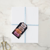 Kleurrijke stapel Franse Macarons Cadeaulabel (Met Touw)