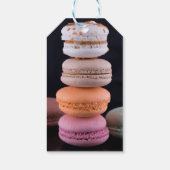 Kleurrijke stapel Franse Macarons Cadeaulabel (Achterkant)