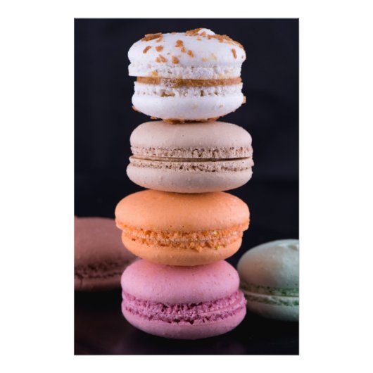 Kleurrijke stapel Franse Macarons Foto Afdruk (Voorkant)
