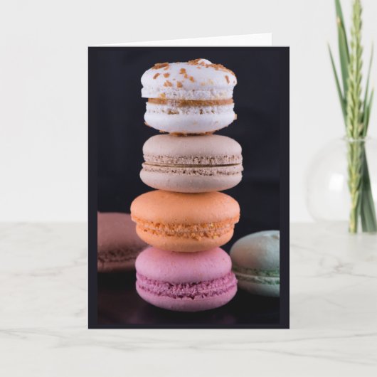 Kleurrijke stapel Franse Macarons Kaart (Voorkant)