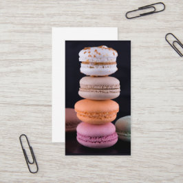 Kleurrijke stapel Franse Macarons Visitekaartje