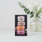 Kleurrijke stapel Franse Macarons Visitekaartje (Staand voorkant)
