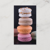 Kleurrijke stapel Franse Macarons Visitekaartje (Voorkant)
