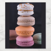 Kleurrijke stapel Franse Macarons Wijn Etiket (Enkel label)