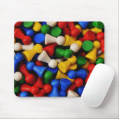 Kleurrijke Stapel van Houten Spelstukken Muismat (Met muis)