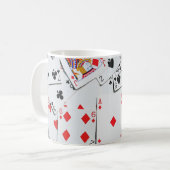 Kleurrijke stapel van Poker Speelkaarten Koffiemok (Voorkant links)