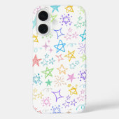 Kleurrijke Star Doodle iPhone Case (Achterkant)