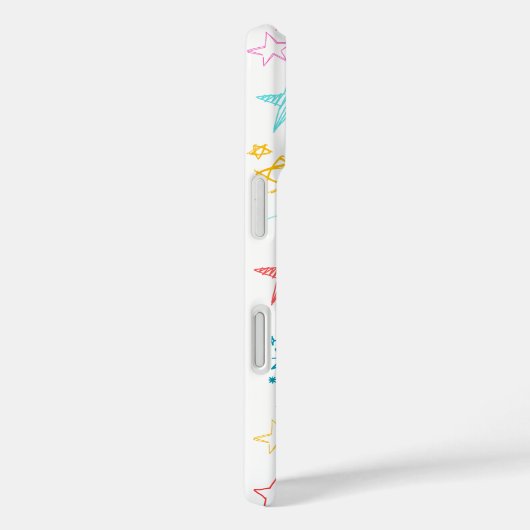 Kleurrijke Star Doodle iPhone Case (Achterkant / Rechts)