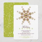 Kleurrijke Star Ornament Modern Holiday Party Uitn Kaart (Voorkant / Achterkant)