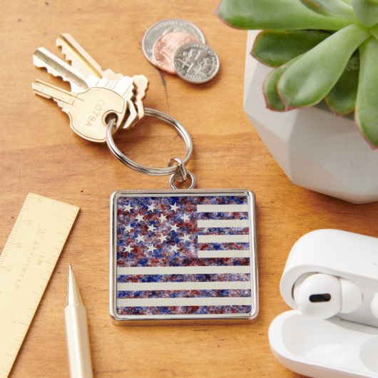 Kleurrijke Star-Spangled Banner America Vlag Sleutelhanger (Bureau)