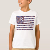 Kleurrijke Star-Spangled Banner America Vlag T-shirt (Voorkant)