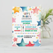 Kleurrijke Star Theme 12e verjaardag voor kinderen Kaart (Staand voorkant)