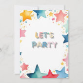 Kleurrijke Star Theme 12e verjaardag voor kinderen Kaart (Achterkant)