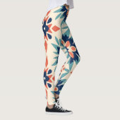 Kleurrijke Starburst Ikat patroon Leggings (Rechts)