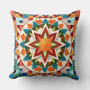 Kleurrijke Starburst Mozaïek Sierkussen