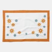 Kleurrijke starbursts Mid-Century modern design Theedoek (Horizontaal)