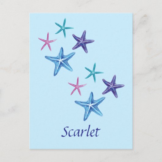  kleurrijke Starfish schrijven Briefkaart (Voorkant)