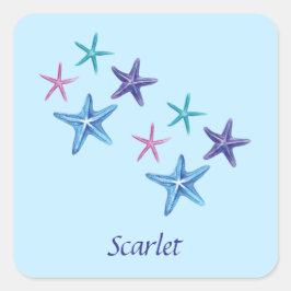  kleurrijke Starfish schrijven Vierkante Sticker