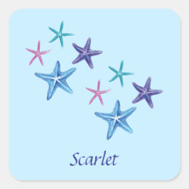 kleurrijke Starfish schrijven Vierkante Sticker