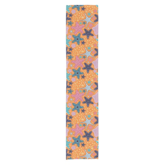 Kleurrijke Starfishes Korte Tafelloper (Voorkant)