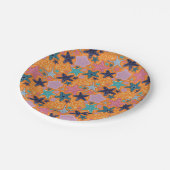 Kleurrijke Starfishes met oranje kleur achtergrond Papieren Bordje (Gekanteld)