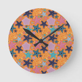 Kleurrijke Starfishes Ronde Klok
