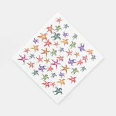 Kleurrijke Starfishes, Zeeen sterren Papieren serv Servet (Hoek)