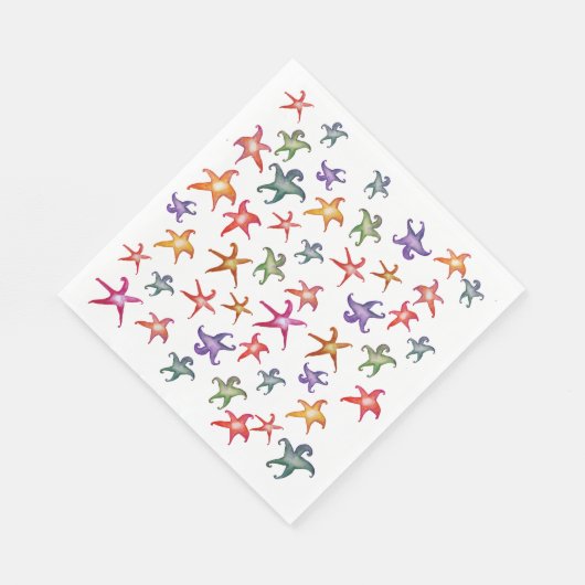 Kleurrijke Starfishes, Zeeen sterren Papieren serv Servet (Hoek)