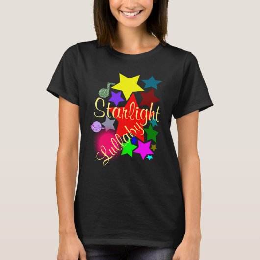 Kleurrijke Starlight Lullaby Black T-Shirt (Voorkant)