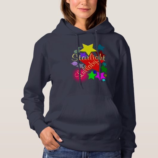 Kleurrijke Starlight Lullaby Navy Pullover Hoodie (Voorkant)